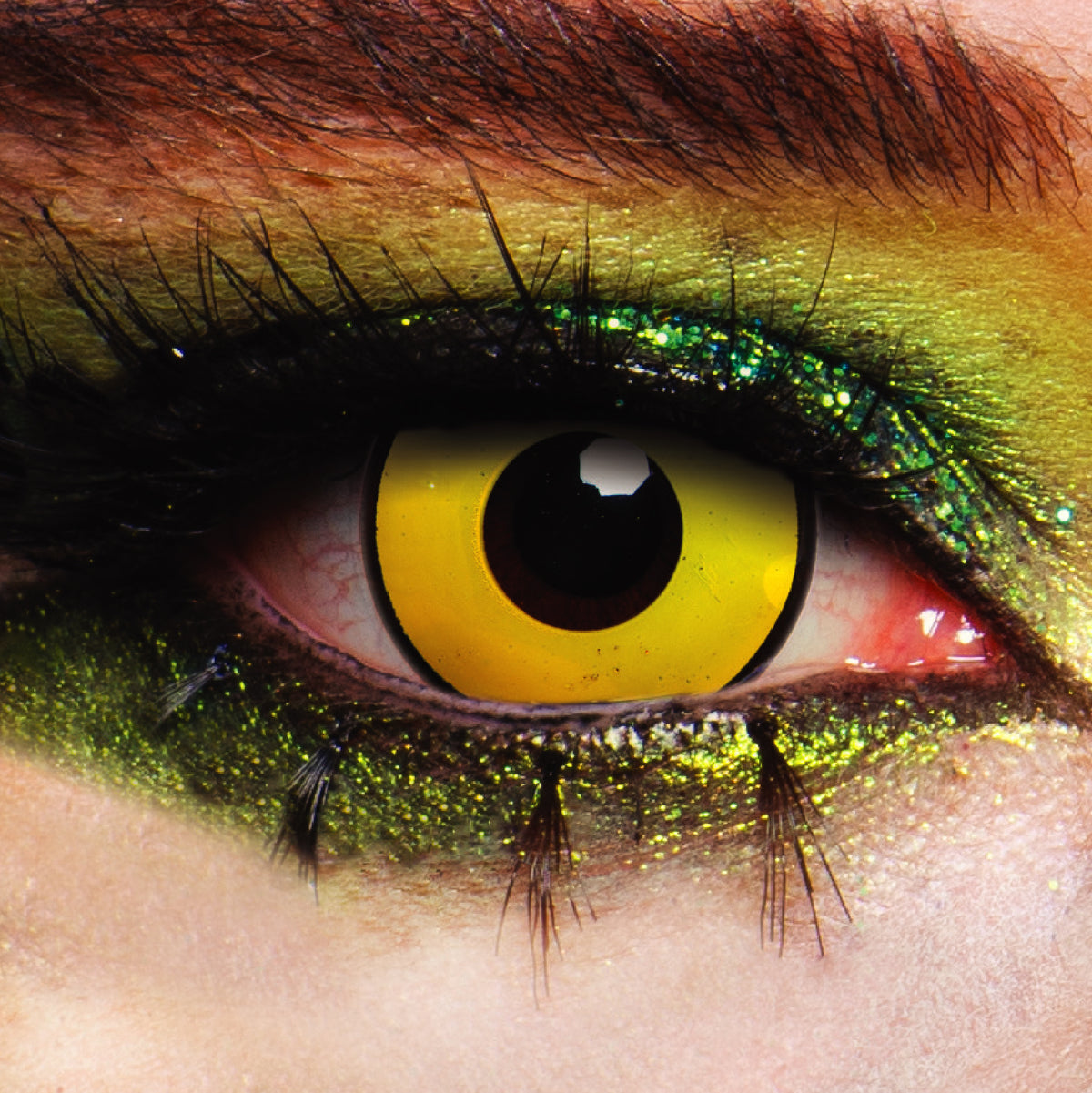 JOR LENSES Mal Chick Yellow UV Creature contact lens