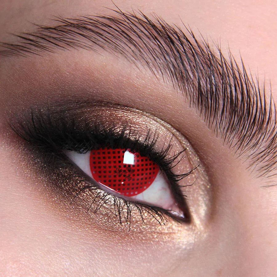 JOR LENSES Red Mesh Halloween 1 Day contact lens