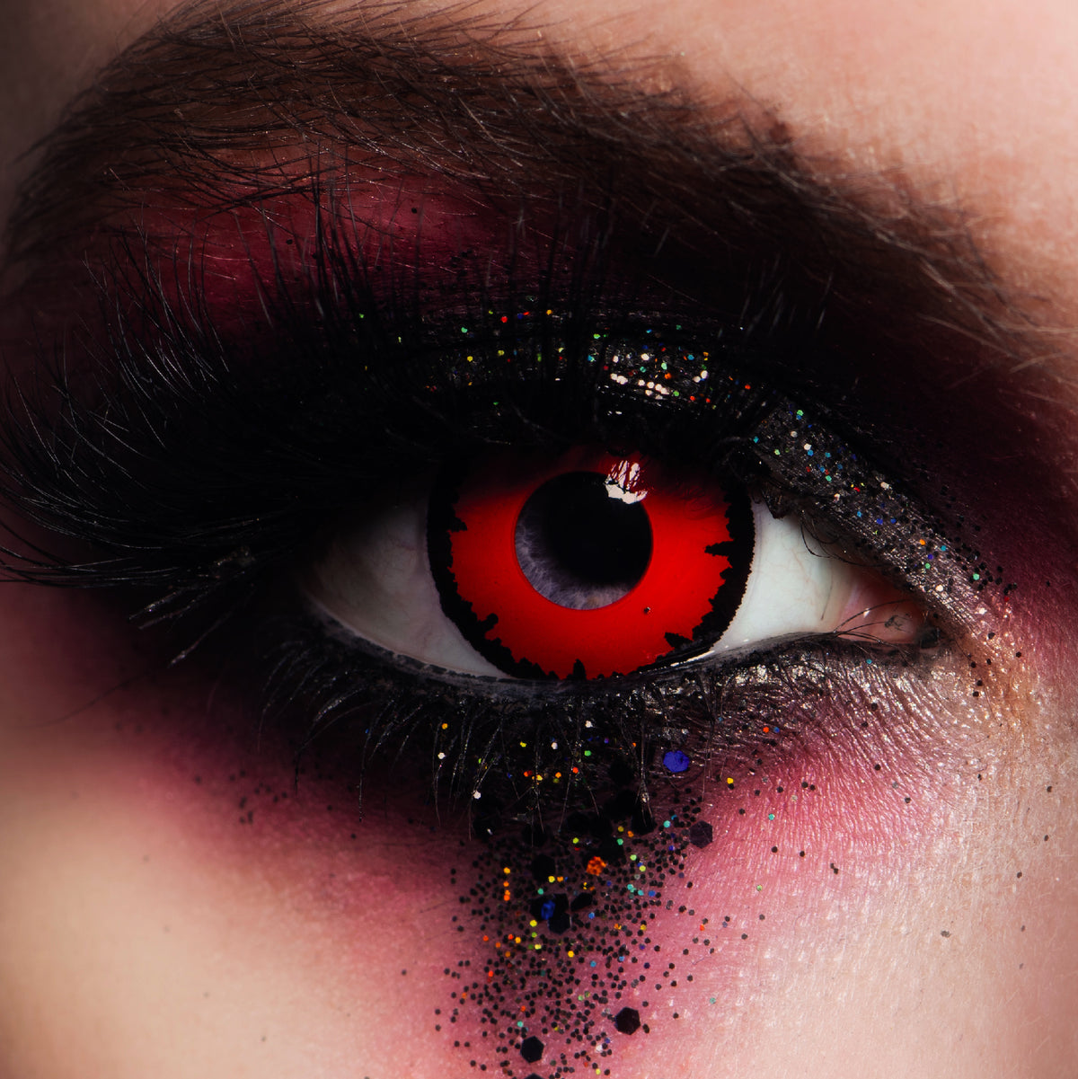 JOR LENSES Dead Red Haunted contact lens
