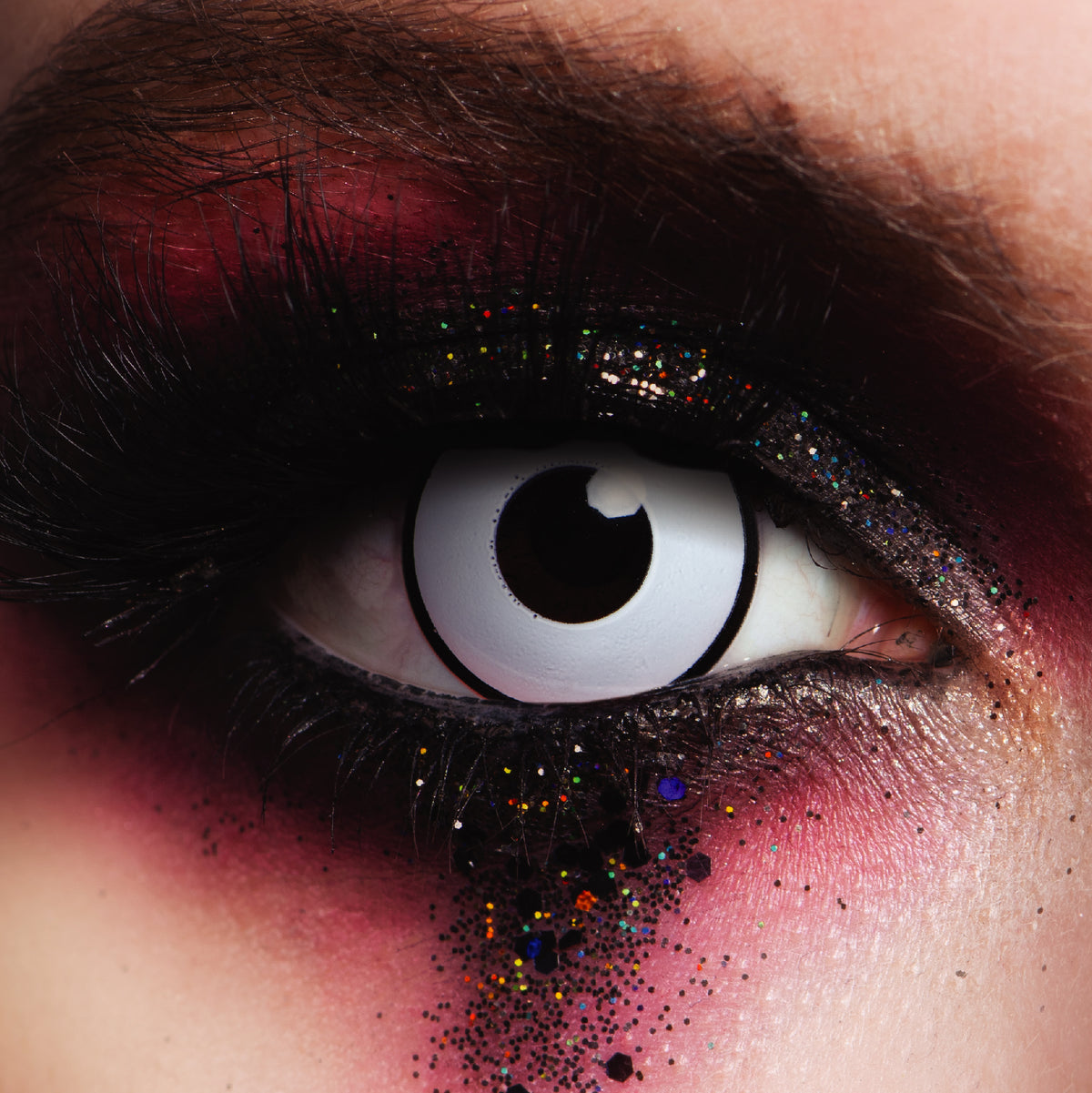 JOR LENSES Glass White UV Haunted contact lens